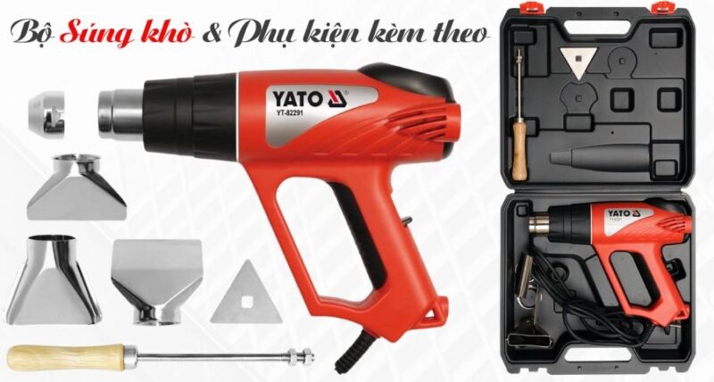 Bộ máy khò nhiệt 2000w + 6 phụ kiện Yato YT-82291 - Ba Lan