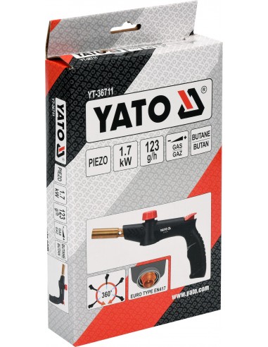 Súng khò gas mini xoay 360° 123g/h Yato YT-36711 - Ba Lan