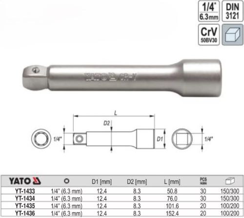 Thanh nối dài 1/4" 51mm linh hoạt nghiêng góc 8° Yato YT-1433 - Ba Lan
