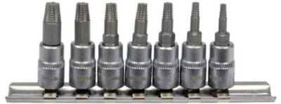 Bộ tuýp 1/4" mũi sao xoắn tháo gỡ ốc sao bị hỏng 7 chi tiết Yato YT-04581 - Ba Lan