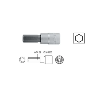 Đầu tuýp 1/4" mũi vít lục giác 5mm dài 37mm Yato YT-7669 - Ba Lan