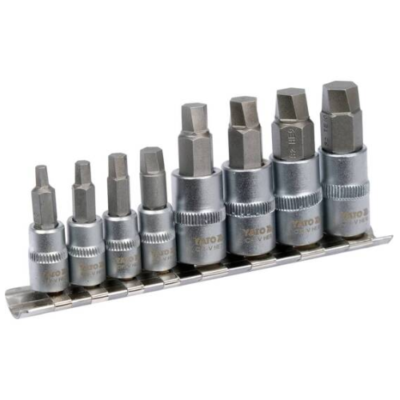 Bộ tuýp 1/4" 3/8" mũi lục giác xoắn tháo gỡ ốc lục giác 8 chi tiết Yato YT-04580 - Ba Lan