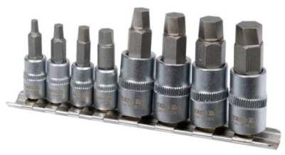 Bộ tuýp 1/4" 3/8" mũi lục giác xoắn tháo gỡ ốc lục giác 8 chi tiết Yato YT-04580 - Ba Lan