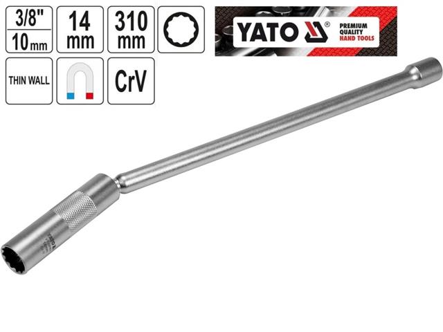 Tuýp 3/8" 14mm tháo bugi lắc léo dài Yato YT-08163 - Ba Lan