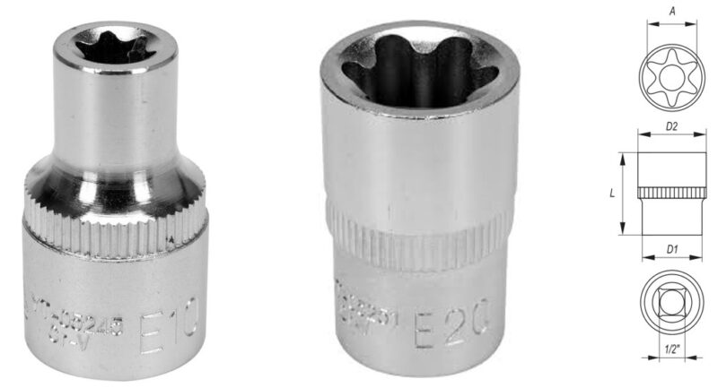 Tuýp sao 1/2" DIN 2124 size: 10mm - 20mm Yato YT-05245 - Ba Lan