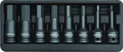 Bộ khẩu 1/2", Mũi Lục giác 6, 7, 8, 10, 12, 14, 17, 19mm 8 chi tiết YATO YT-1066