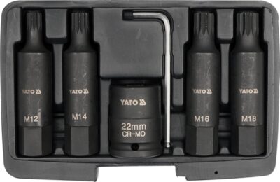 Bộ 6 đầu khẩu 3/4" mũi hoa thị M12-M18 Yato YT-1157 - Ba Lan