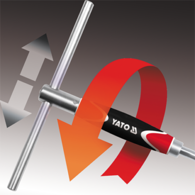 Tay vặn chữ T linh hoạt đầu 1/4"-3/8"-1/2" Yato - Ba Lan
