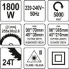 Máy cắt nhôm 1800W 255mm YATO YT-82173