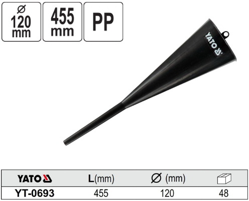 Phễu châm nhớt Φ120x455mm Yato YT-0693 - Ba Lan