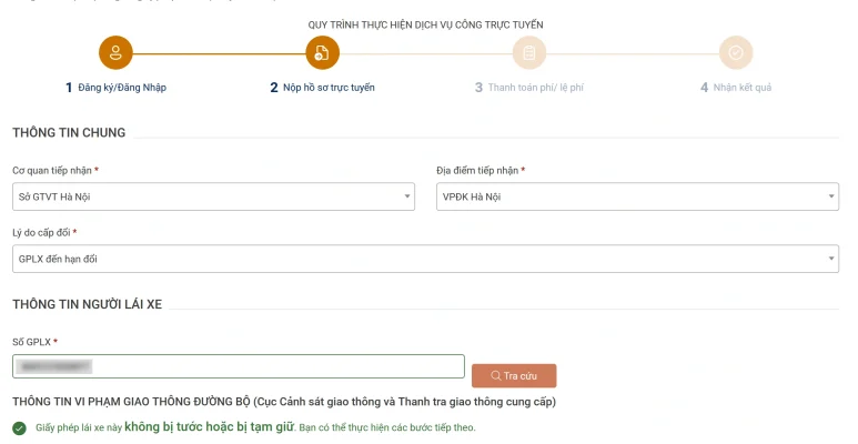 Hướng dẫn đổi giấy phép lái xe trực tuyến tại nhà