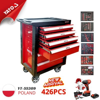 Tủ dụng cụ sửa chữa ô tô chuyên nghiệp 426 chi tiết Yato YT-55309