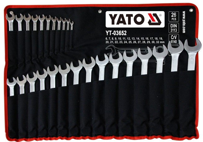 Bộ Cờ Lê Vòng Miệng 26 Chi Tiết 6-32mm Yato YT-03652 Bộ cờ lê vòng miệng 26 chi tiết 6-32mm Yato YT-03652