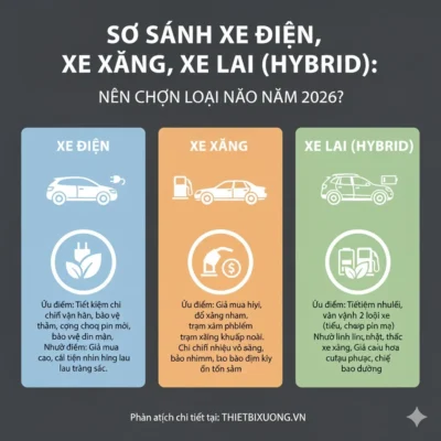 Ô Tô Điện, Xe Xăng, Hybrid 2024: So Sánh Chi Tiết Để Chọn Xe Tốt Nhất