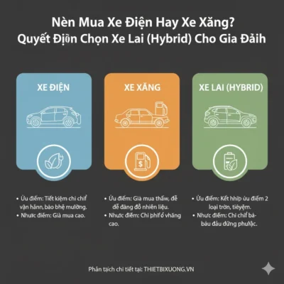 Gia Đình Nên Mua Xe Điện, Xe Xăng Hay Xe Hybrid? So Sánh Toàn Diện