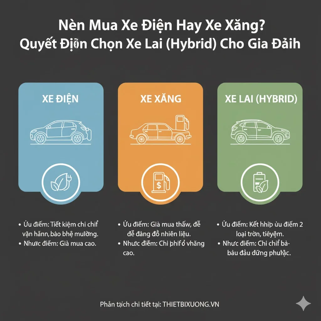 Nên Mua Xe Điện Hay Xe Xăng? Quyết Định Chọn Xe Lai (Hybrid) Cho Gia Đình