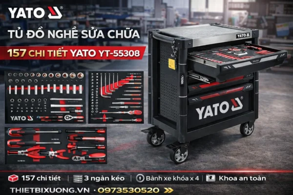 YATO YT-55308 – Tủ Đồ Nghề Sửa Chữa 157 Chi Tiết Cao Cấp