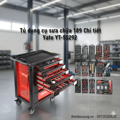 Tủ Đồ Nghề Sửa Chữa 189 Chi Tiết YATO YT-55292 – Full Bộ Cho Ô Tô, Cơ Khí