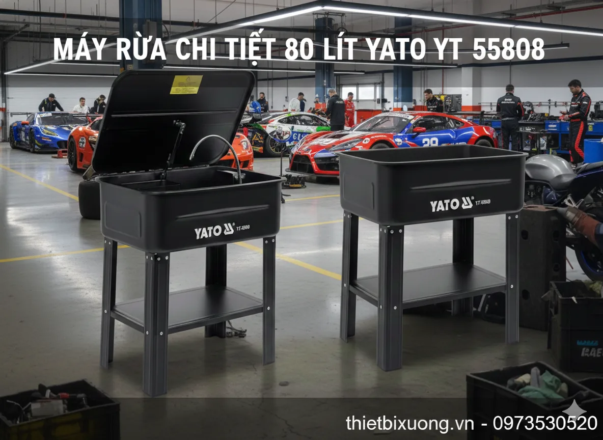 YATO YT-55808 – Máy Rửa Chi Tiết 80L Chuyên Dụng Cho Gara Ô Tô