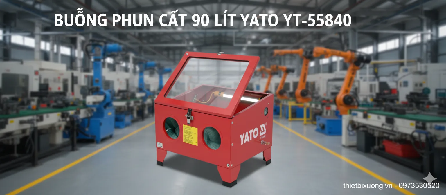 Tủ Phun Cát YATO YT-55840 90 Lít – Làm Sạch Bề Mặt Chuẩn Xưởng