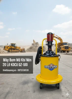 KOCU GZ-100 Máy Bơm Mỡ Khí Nén 20 Lít – Lựa Chọn Tốt Nhất Cho Gara Ô Tô & Xe Tải