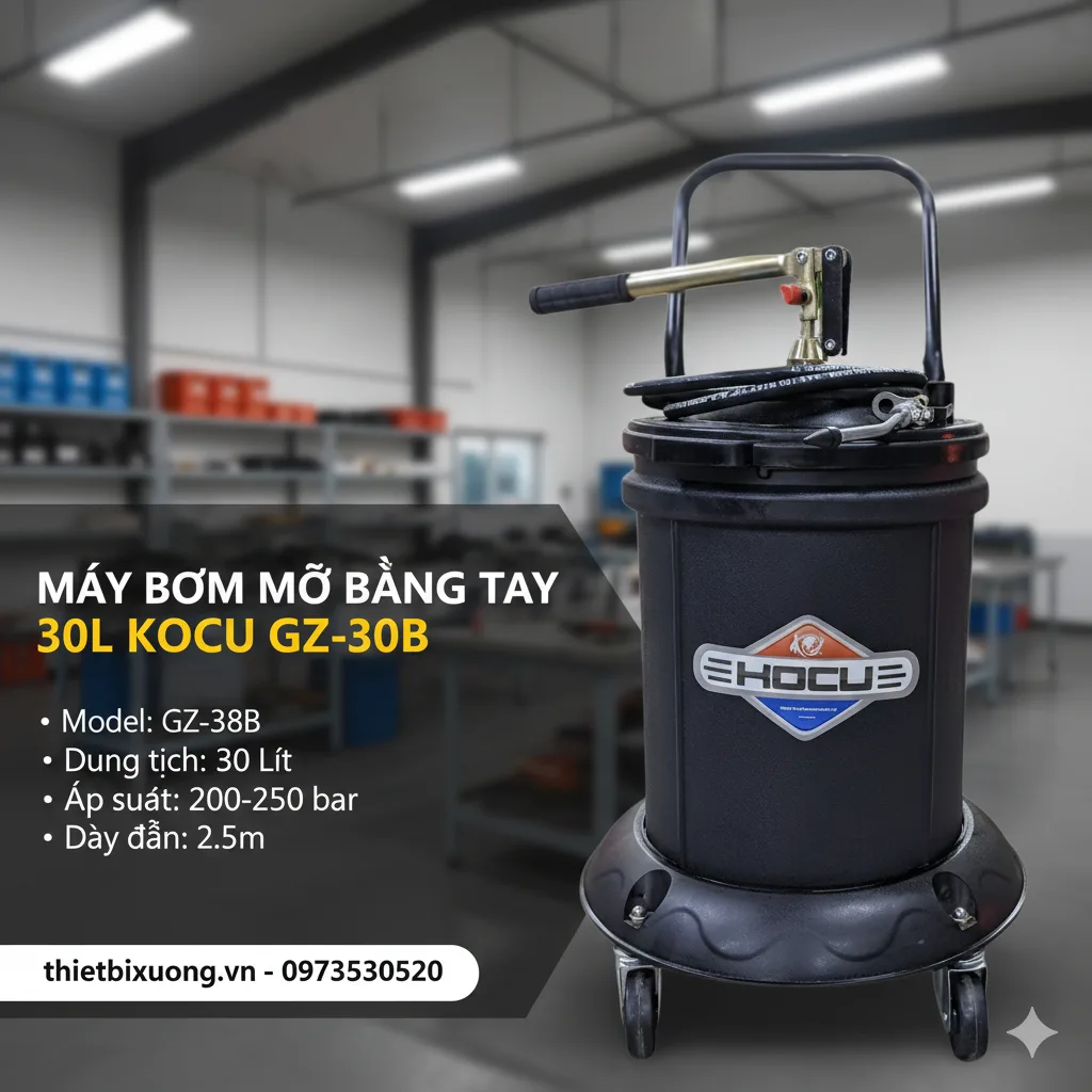 Máy Bơm Mỡ Bằng Tay 30L KOCU GZ-30B – Dung Tích Khủng cho Hiệu Suất Vượt Trội.