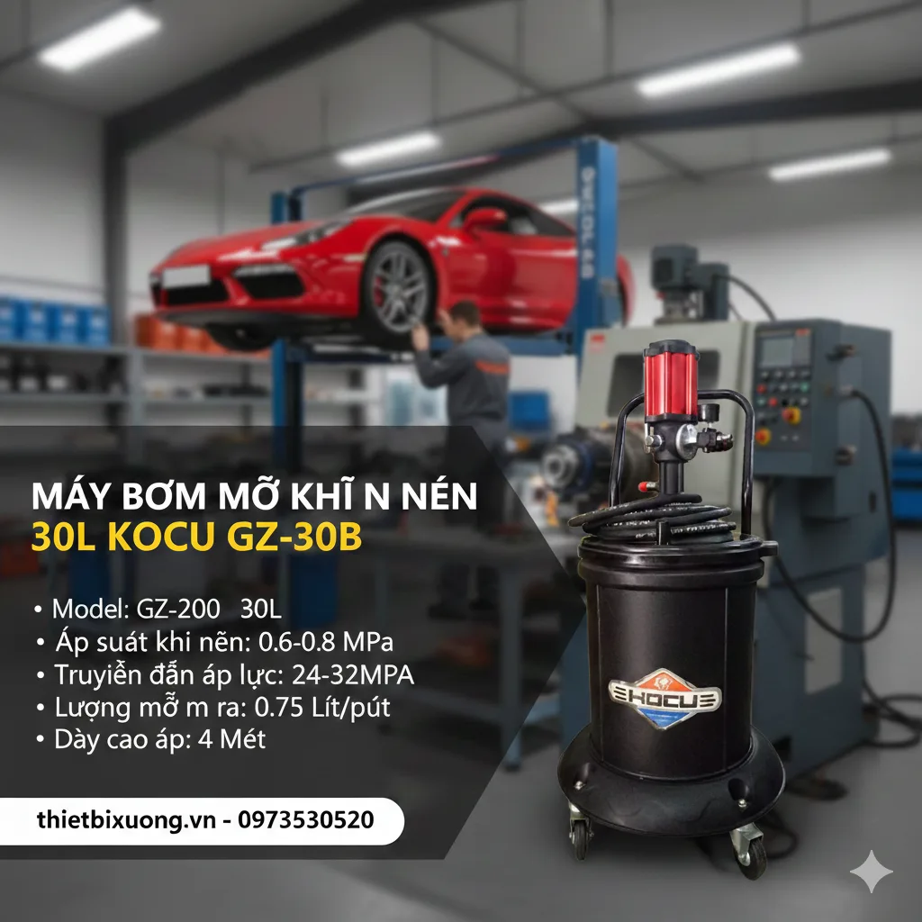 Máy Bơm Mỡ GZ-200: Ống Thủy Lực Cao Áp 4m, Truyền Dẫn Áp Lực 24-32MPa