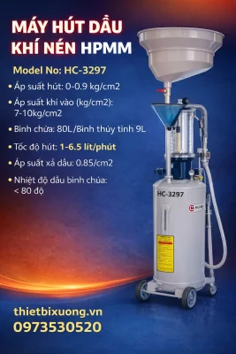 Máy Hút Dầu Khí Nén HPMM HC-3297 – Bình 80L, Hút Mạnh, Chuẩn Gara Chuyên Nghiệp