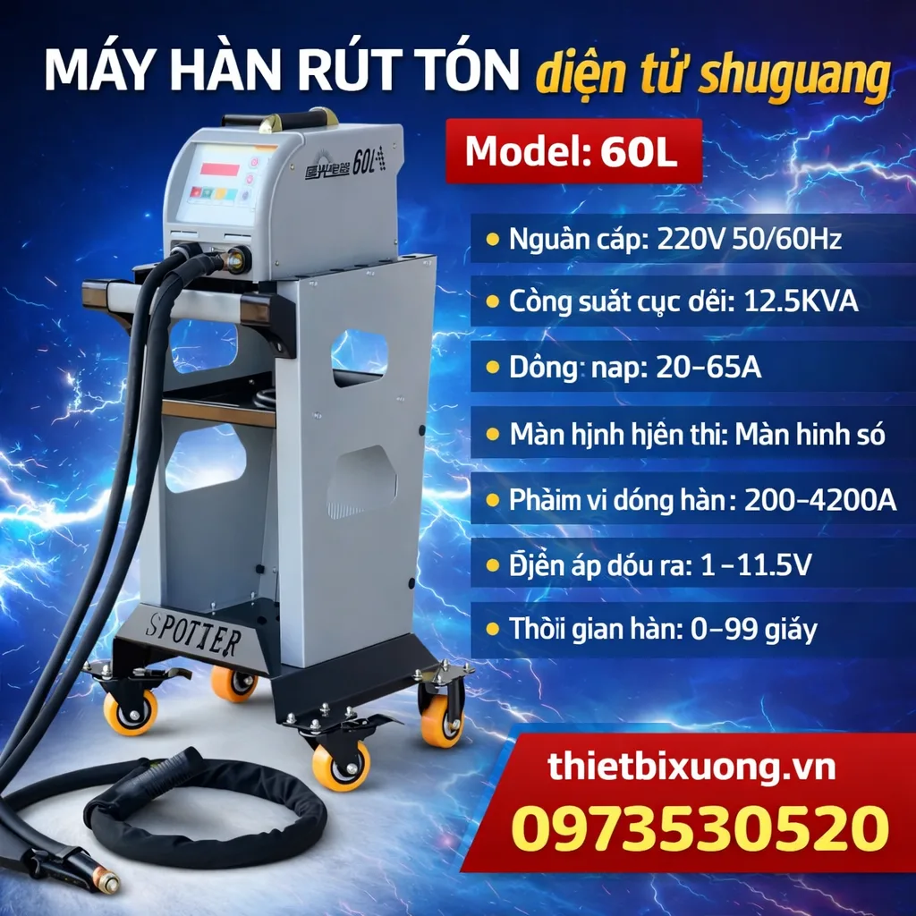 Máy Hàn Rút Tôn Shuguang 60L Cho Gara Ô Tô – Hiệu Suất Cao, Độ Bền Vượt Trội